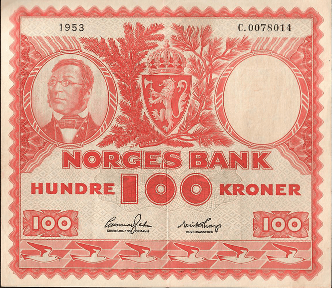 Hovedbilde 100 kr 1953 C.0078014 kv. 1