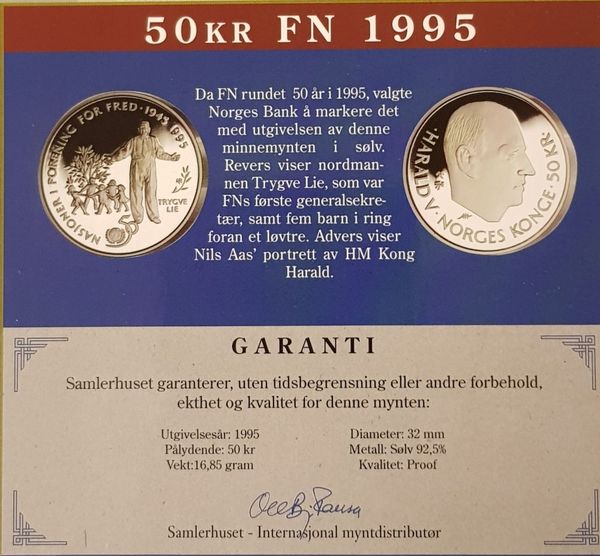 Hovedbilde 50 kr 1995 - FN i pappfolder.