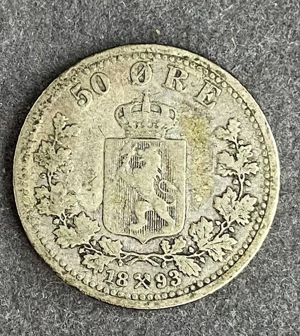 Hovedbilde 50 øre 1893 kv. 1/1-