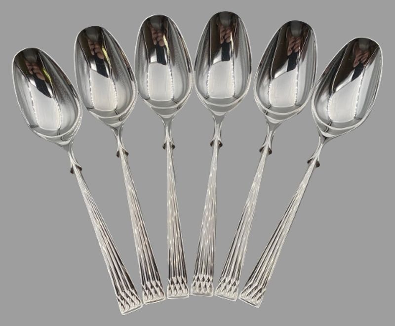 Arvesølv: 6 x kaffeskjeer 11,3 cm