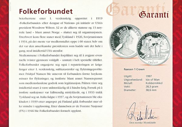 Hovedbilde Nansen 1 Crown - Årstall: 1997