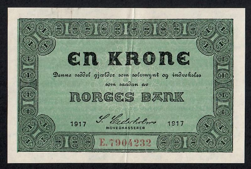 1 kr 1917 E. 7904232. Kv: 1+
