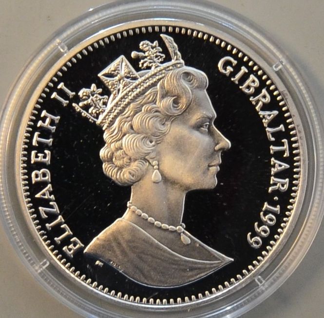 Hovedbilde Gibraltar: 1 Crown 1999 Tungtvannet.