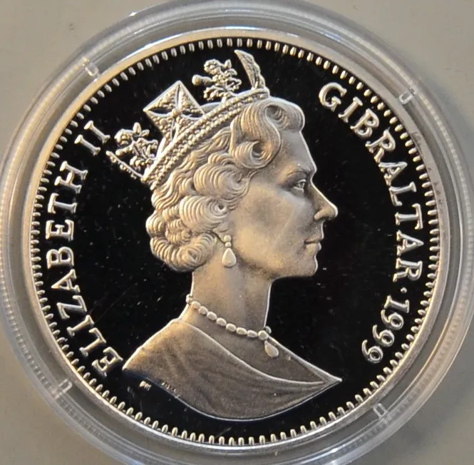 Hovedbilde Gibraltar: 1 Crown 1999 Tungtvannet.