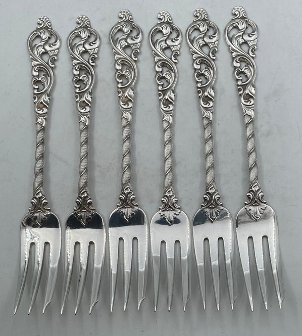 Hovedbilde Dobbel rokokko: 6 x kakegaffel 14,7 cm