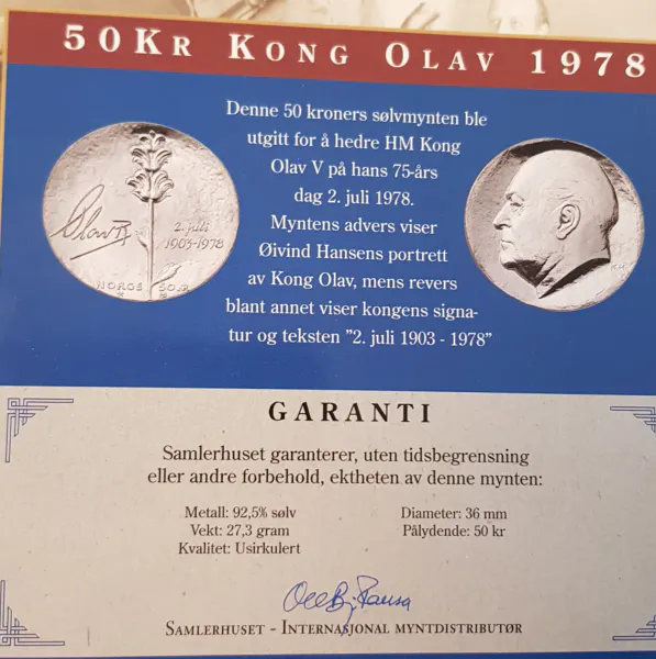 Hovedbilde 50 kr 1978 i pappomslag.