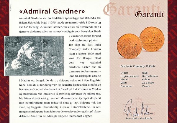 Hovedbilde East India Company kobbermynter - Årstall: 1808