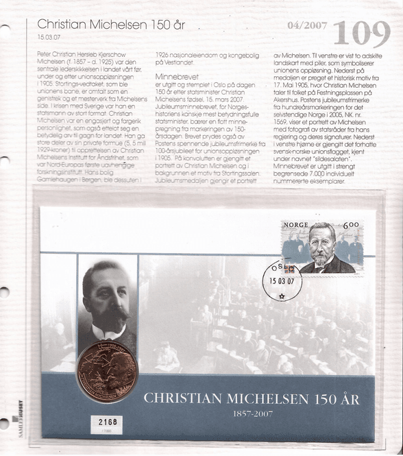 Hovedbilde Samlerhuset Nr 109. - Christian Michelsen 150 år.